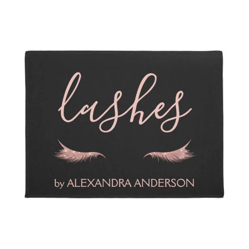 Пользовательское имя розовое золото блеск и наращивание ресниц коврик для дома