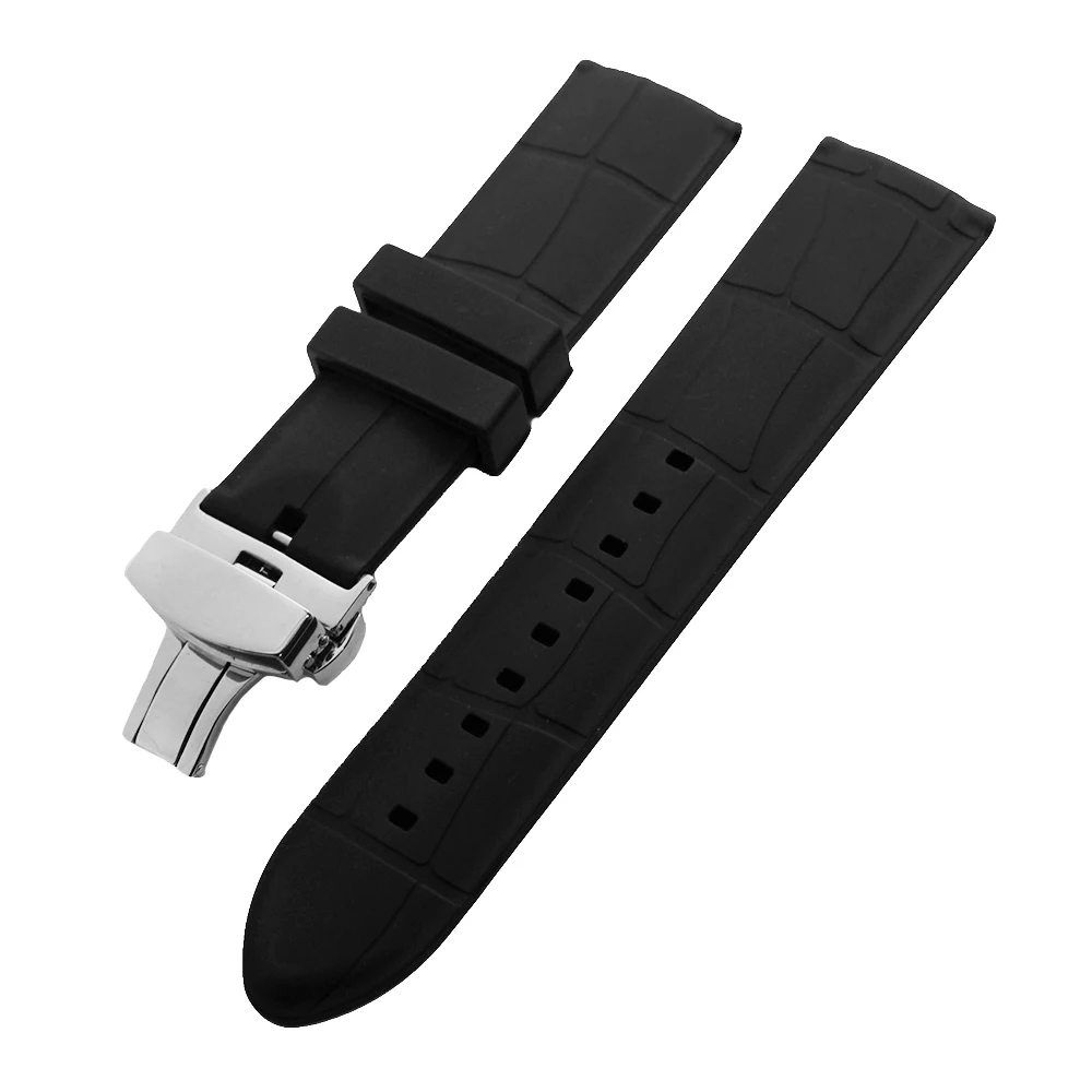 Ремешок силиконовый для Sony Smartwatch 2 SW2 резиновый браслет с застежкой бабочкой 24 мм