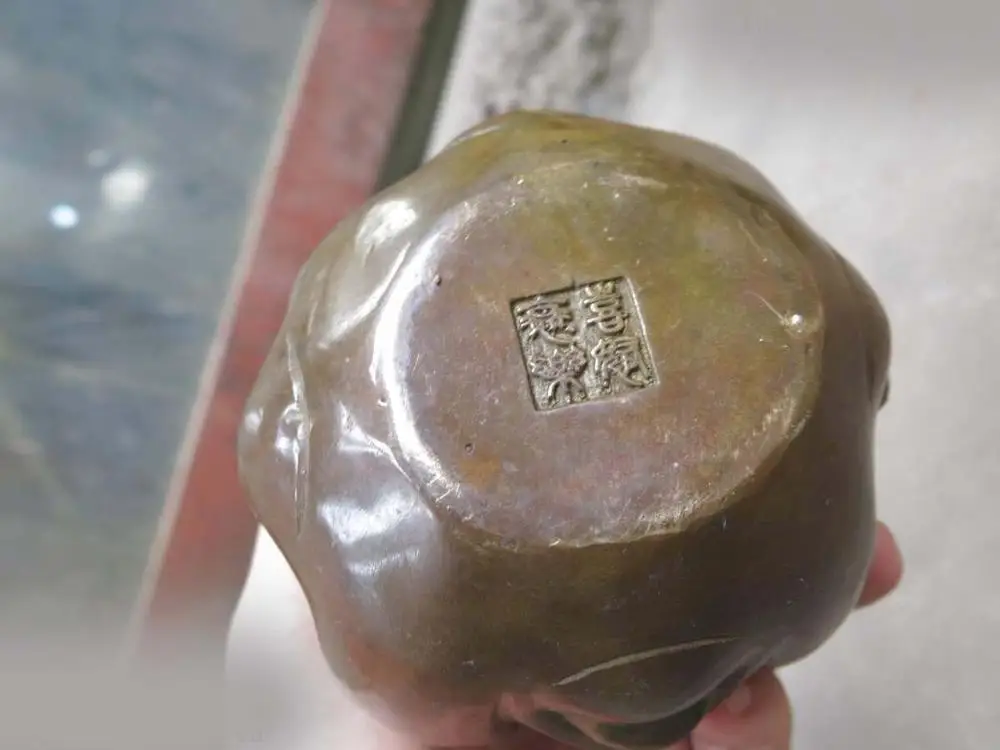 DS китайская латунная медная Буддизм с четырьмя мордами голова Будды скульптура