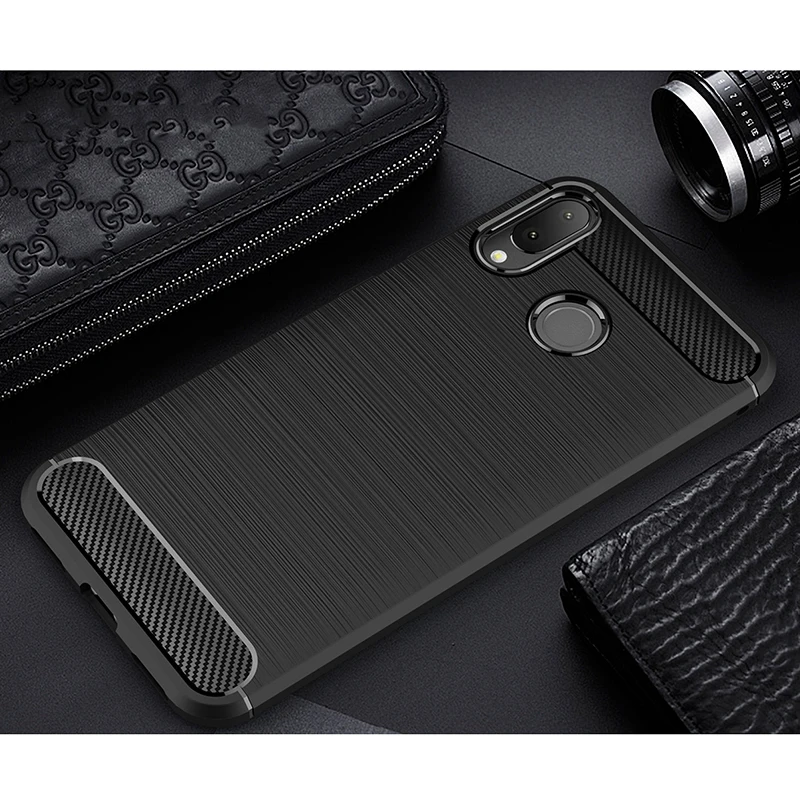 For ASUS Zenfone Max Pro M2 ZB631KL Case Soft Silicone Brushed Carbon Fiber ZB633KL Armor Phone Cover |