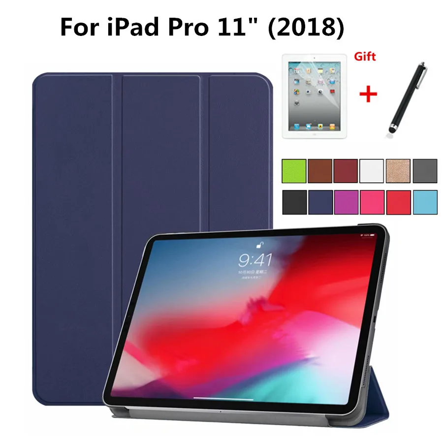 Чехол для iPad Pro 11 &quot(2018) планшет Smart Cover Funda нового дюймов 2018 ультра тонкий складной
