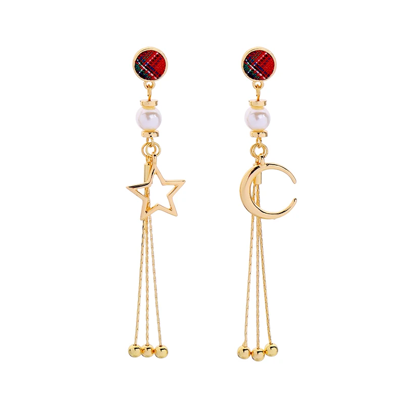 Серьги серии Star Moon асимметричные этнические серьги с кисточками акриловые