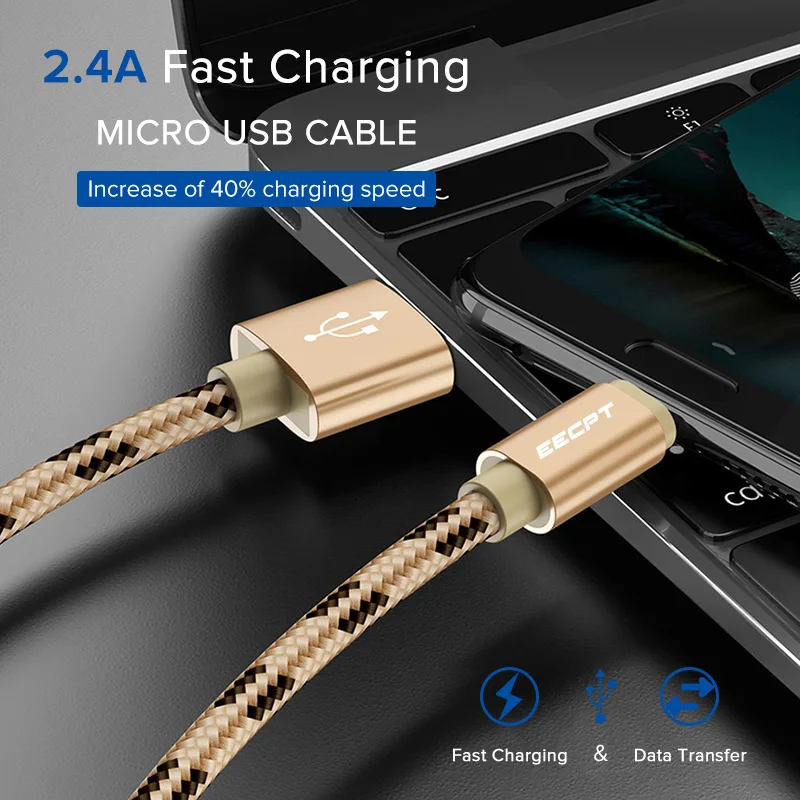 EECPT Micro USB кабель для Xiaomi Redmi Note 5 Pro Samsung S7 S6 планшет быстрая зарядка Провод зарядное