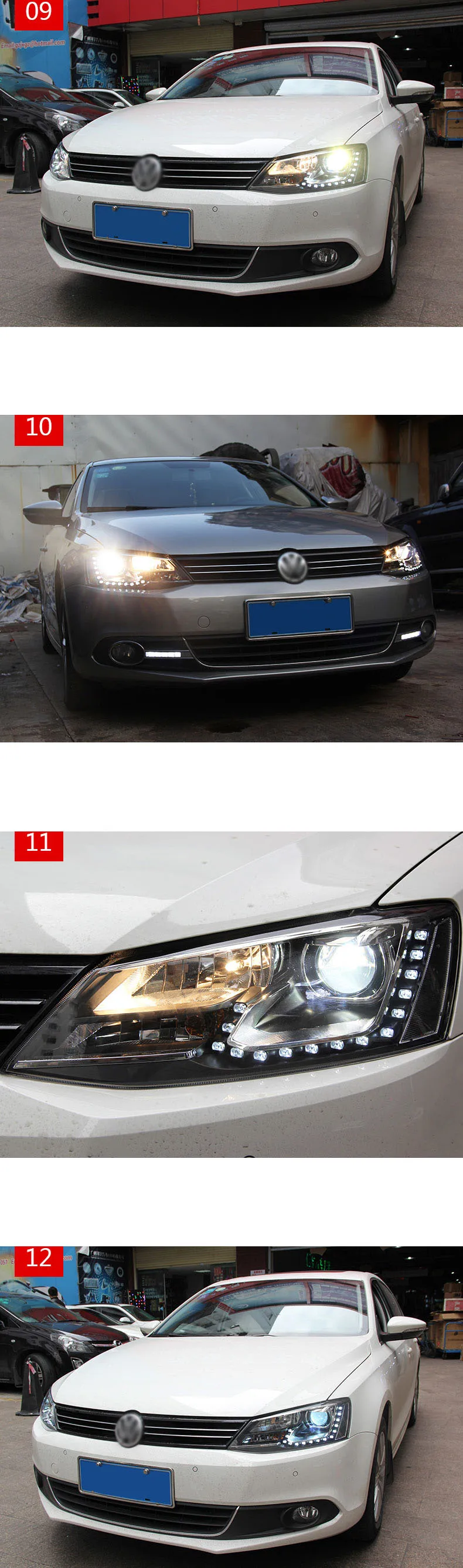 Чехол для автомобильных фар для VW Jetta 2012- Автомобильные светодиодные фонари двойные ксеноновые линзы автомобильные аксессуары дневные ходовые огни