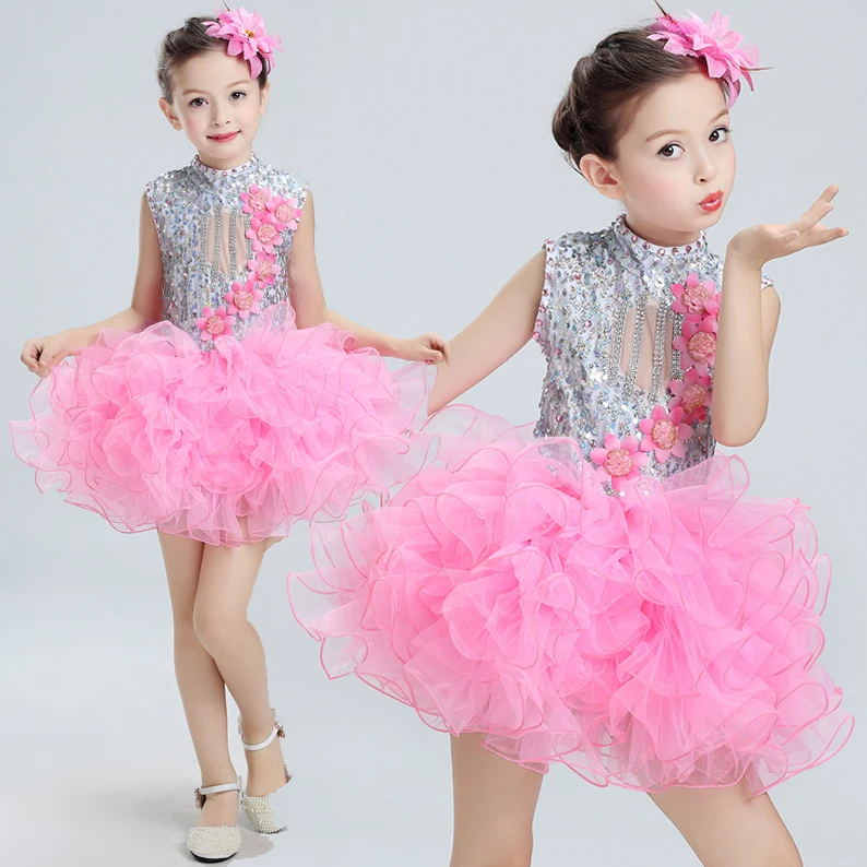 Новые Детские джазовые платья для выступлений балетное платье с пачкой и