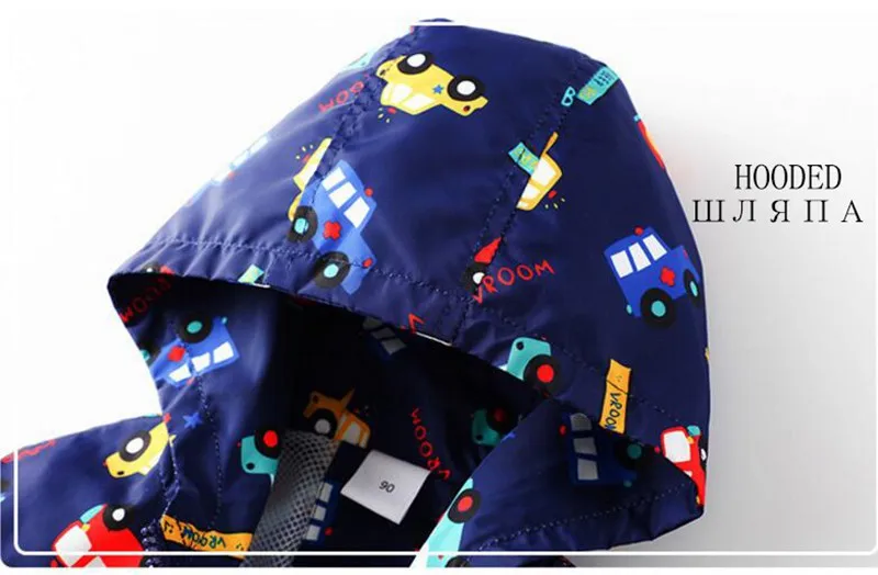 CROAL CHERIE 80-130cm Autumn Outerwear Coats Boys Kids Jacket For Girls Cartoon Car Printing 2019 Spring Children Clothing | Детская