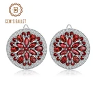 Женские Балетные серьги-гвоздики gemb's, роскошные серьги из стерлингового серебра 925 пробы с натуральным красным гранатом 7,76 карат, свадебные ювелирные украшения
