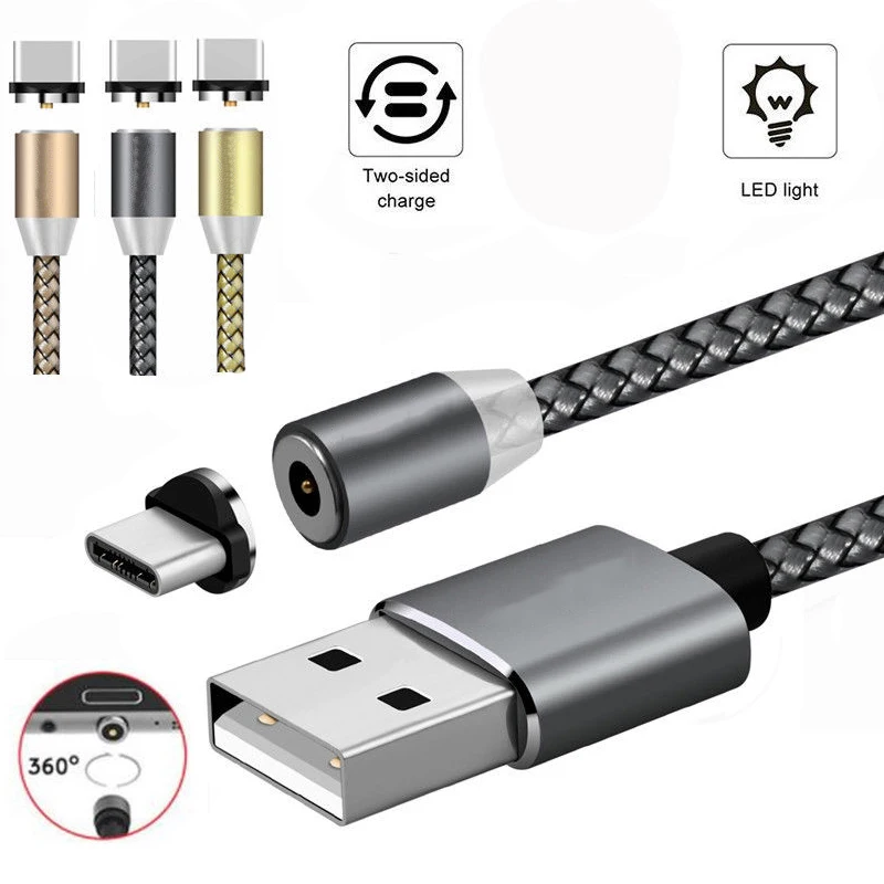 Магнитный зарядный кабель USB Type C 1 м с нейлоновой оплеткой|fast charge|type-c chargerxiaomi usb-c |