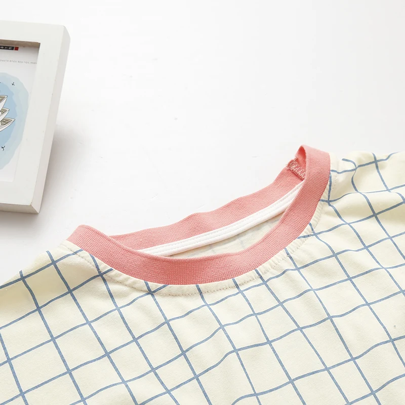 2019 летние клетчатые женские футболки в стиле Харадзюку модные Лоскутные