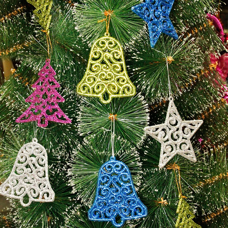 

Christmas Tree Ornaments Pendant Flash Bells Stars Home Hotel Party Holiday Christmas Decorations New Year's Gift
