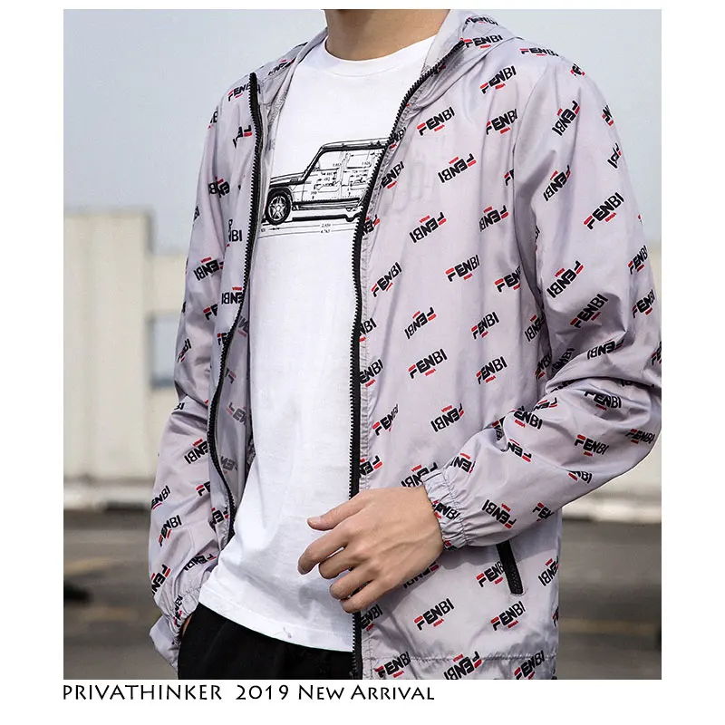 Privathinker 2019 Солнцезащитная мужская одежда уличная тонкая куртка летняя молния