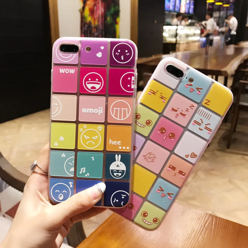Многоцветный выражение сумка чехол для iPhone 6 6S 7 8 плюс Чехол 3D мультфильм улыбка