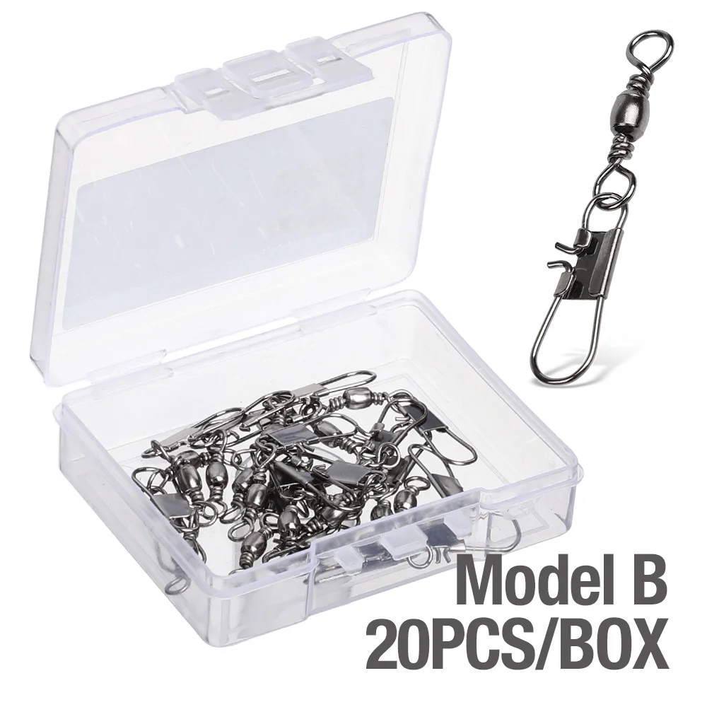 Model B 50pcs DONQL 10/20/50 шт роликовых подшипников карабин прокатный поворотные рыболовные разъем 1#14-# рыболовные блесны на карпа рыболовные принадлежности - Цвет: Model B 50pcs