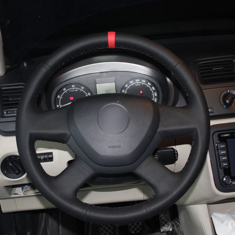 HuiER Ручной Чехол рулевого колеса автомобиля красный маркер для Skoda Octavia a 5 a5 2012 2013 Yeti 2009 Skoda Octavia Superb 2012 Fabia