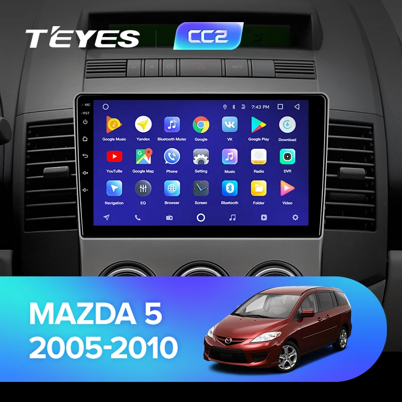 TEYES CC2 Штатная магнитола для Мазда 5 2 Mazda 5 2 CR 2005 2006 2008 2009 2010 Android 8.1, до 8-ЯДЕР, до 4+ 64ГБ 32EQ+ DSP 2DIN автомагнитола 2 DIN DVD GPS мультимедиа автомобиля головное устройство