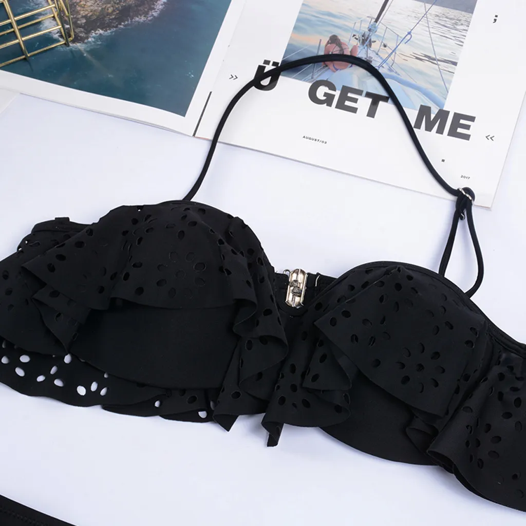 Mesh Ruffle Women Swimwear Push Up Swimsuit 2019 Sexy Beach Bikini Plus Size Bathing Suit Vintage Girls Swimming Suit#3 | Женская одежда