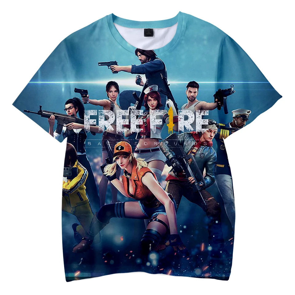 Популярные детские летние крутые футболки с 3D принтом игры Free Fire, г. Модные уличные футболки с короткими рукавами, Повседневные детские футболки