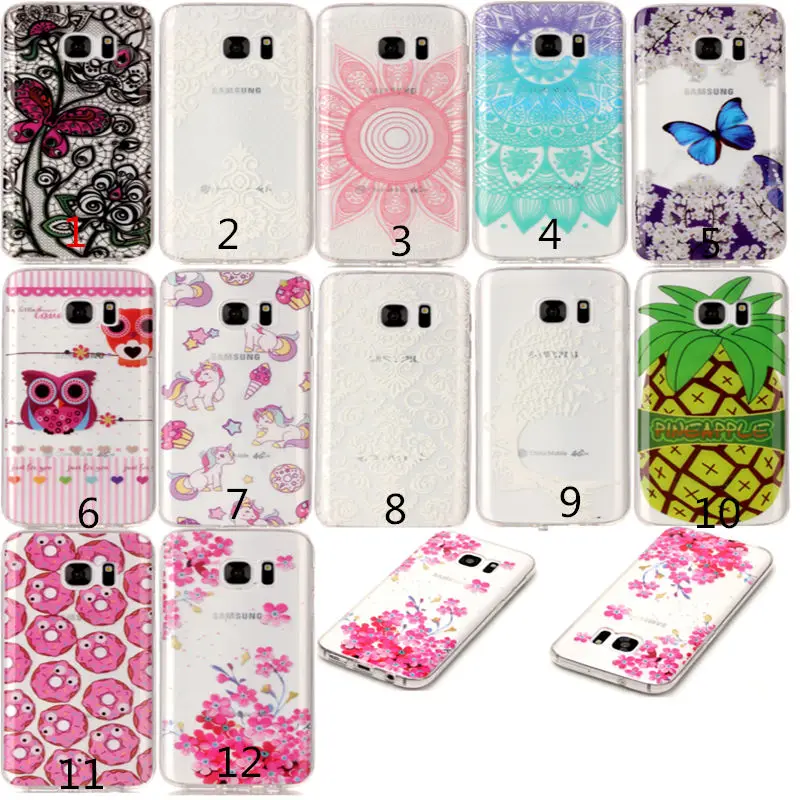 

50pcs/lot Pineapple Flowers Pattern Soft TPU Silicone Phone Back Case Cover For Samsung Galaxy S6 S7 Edge S8 Plus