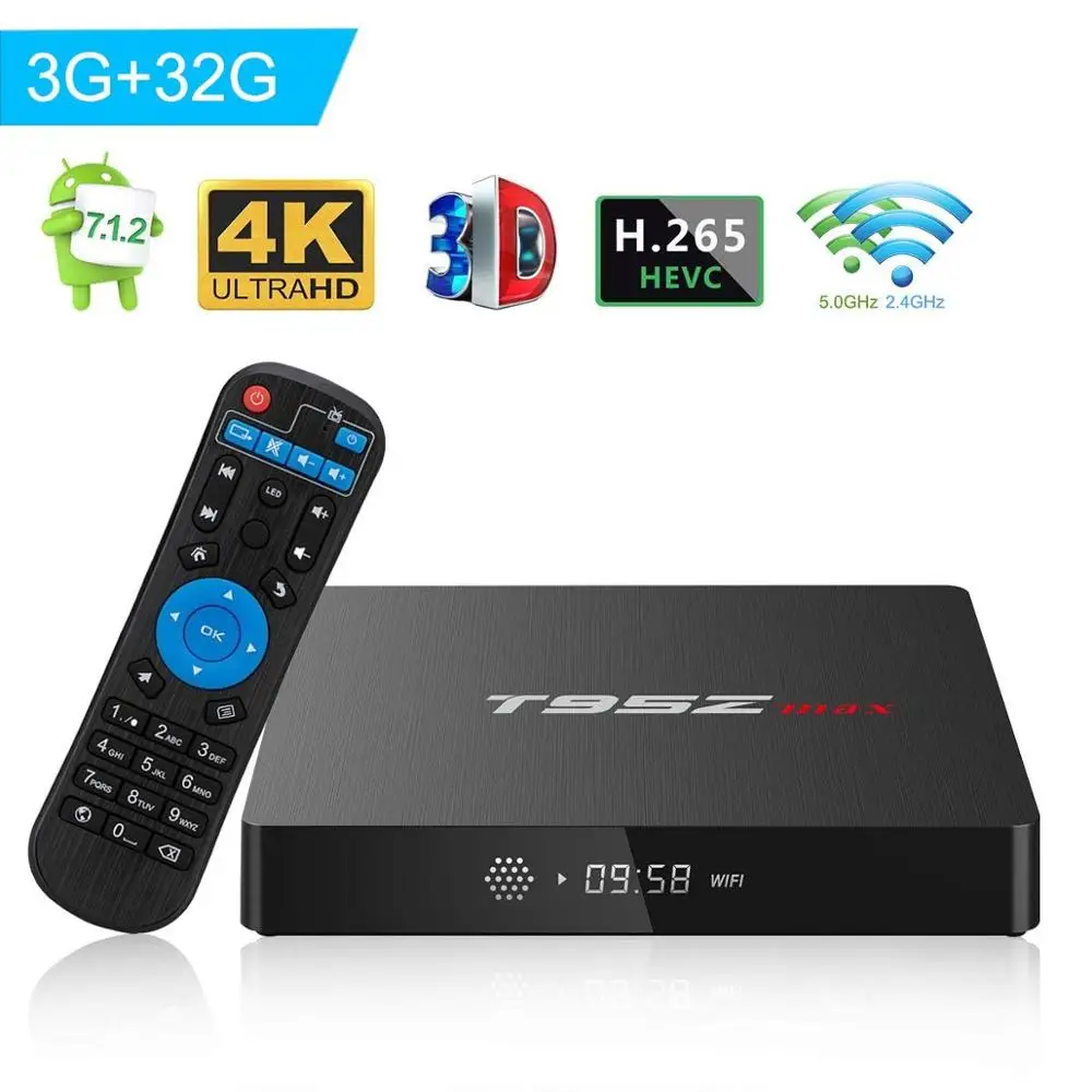 T95Z max Octa core Amlogic S912 3 GB/32 GB или 2 GB/16 android 7 1 smart dual tv box Wi Fi Android H96 pro plus Top set