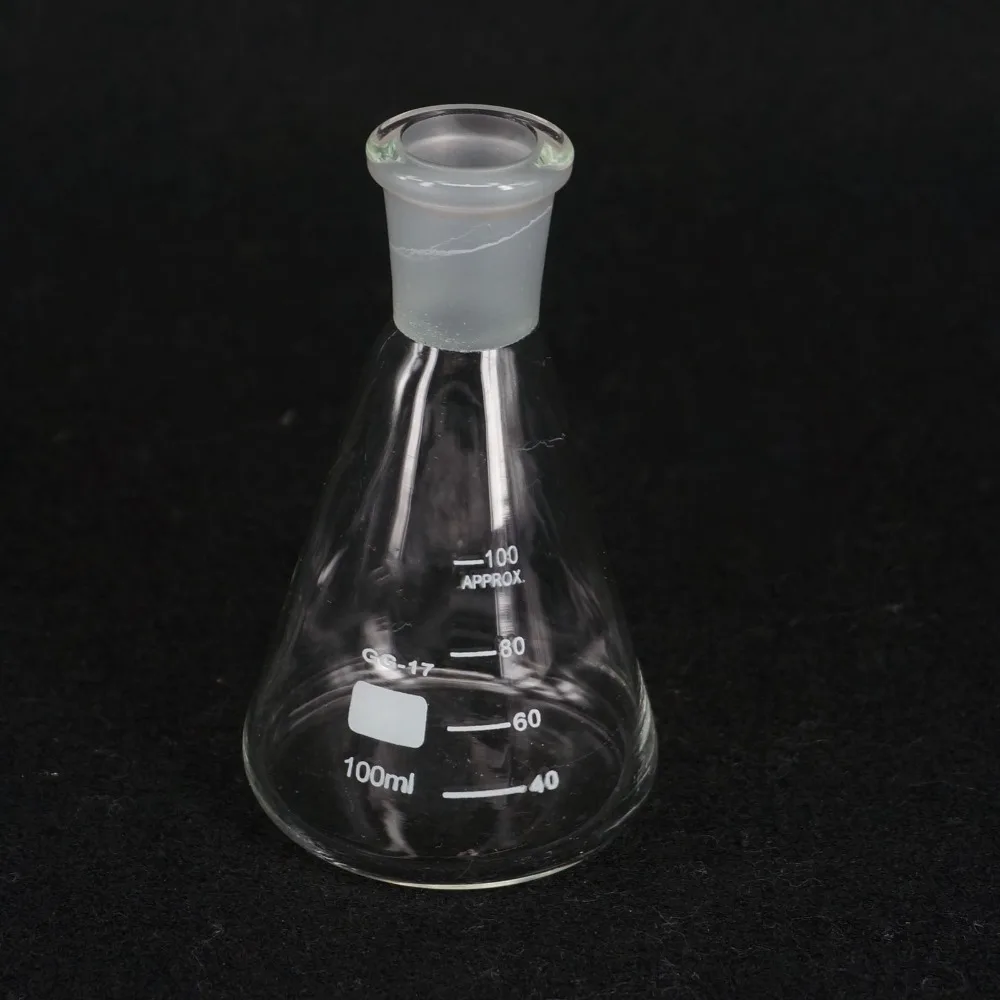 

100ml Quickfit 19/26 Joint Lab Conical Flask Erlenmeyer Boro Glass Graduated