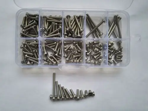 200 шт. M3 шлицевая розетка клеймо колонна винт поперечный болт Ассортимент Набор
