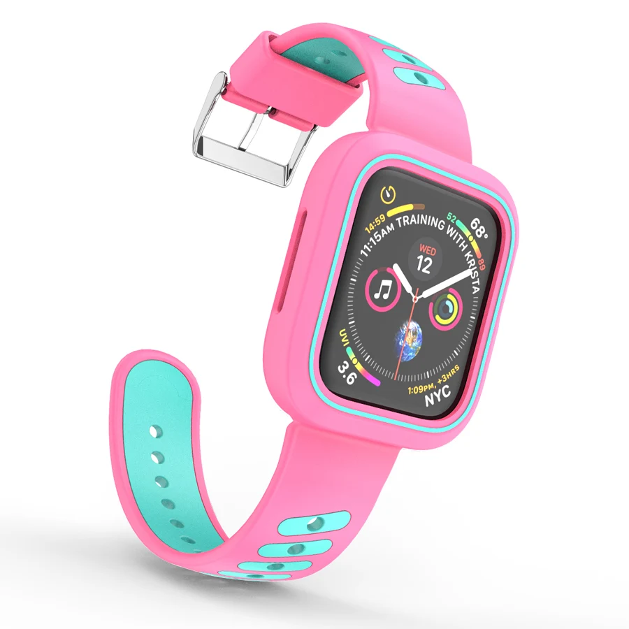Резиновый ремешок для часов Ithuriel для Apple Watch, ремешок 38 мм, 40 мм, 42 мм, 44 мм, мягкий спортивный Чехол для iWatch series 4, 3, 2, модный