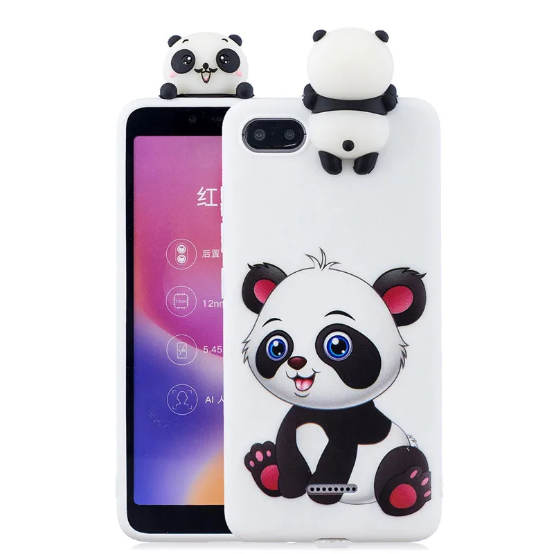 3D мягкий силиконовый чехол из ТПУ для Xiaomi Redmi 6A с милой пандой и совой телефон