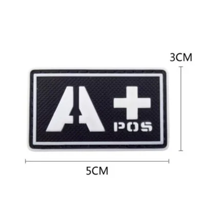A1 Черная команда спортивные сувениры ПВХ A+ B+ AB+ O+ Положительный A-B-AB-O-отрицательный Тип крови группа патч наклейки Швейные наклейки - Цвет: A1