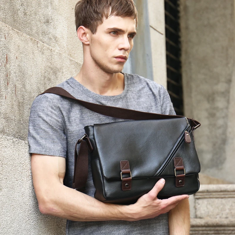 2019 модные кожаные сумки через плечо деловая мужская повседневная