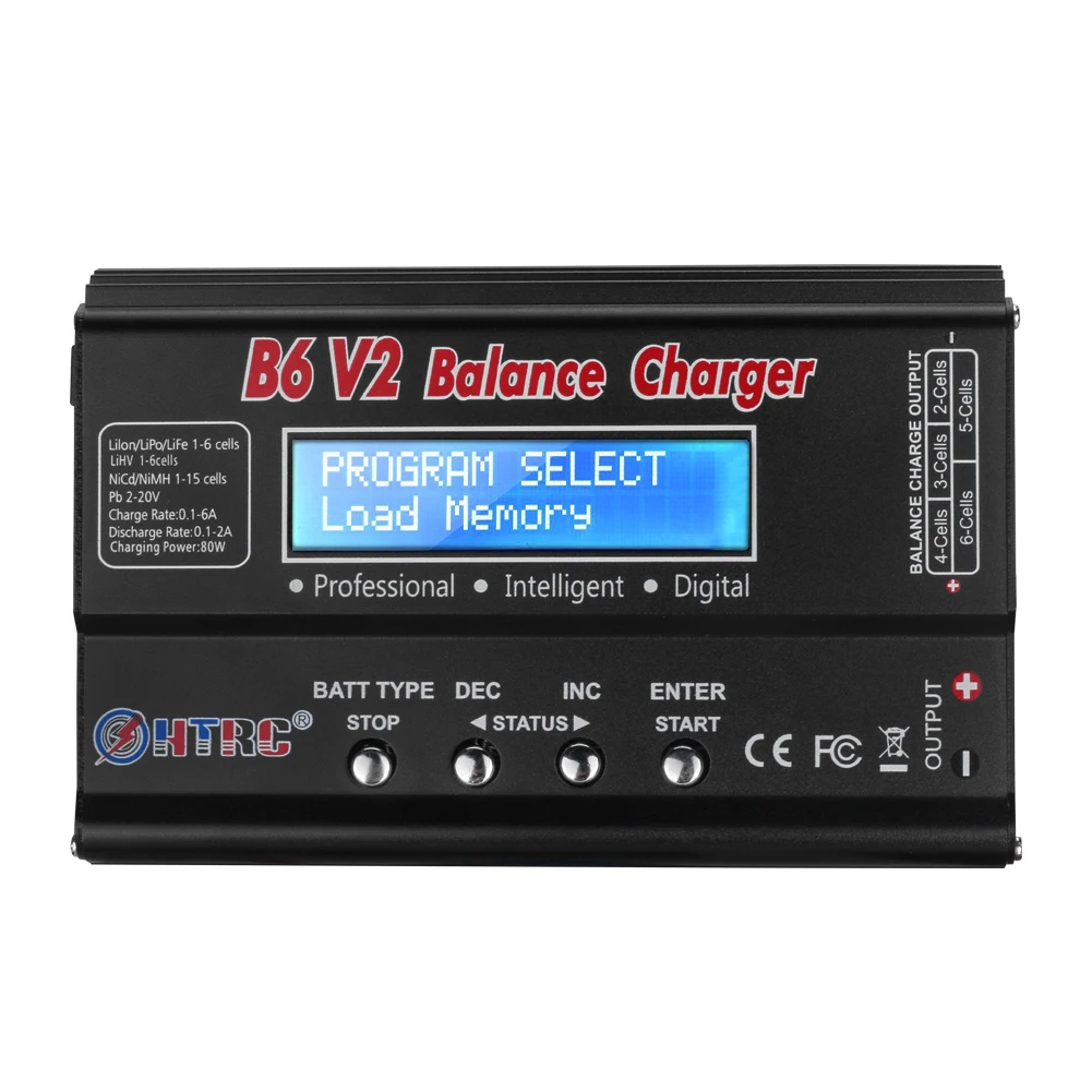 Зарядное устройство Lipo HTRC IMAX B6V2 зарядное RC 80 Вт 6A для LiIon/LiFe/NiCd/NiMH/High/LiHV Dis 15V6A вы