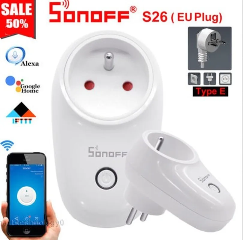 Sonoff S26 умный дом реле WiFi умная розетка вилка США/Великобритания/Австралия/ЕС