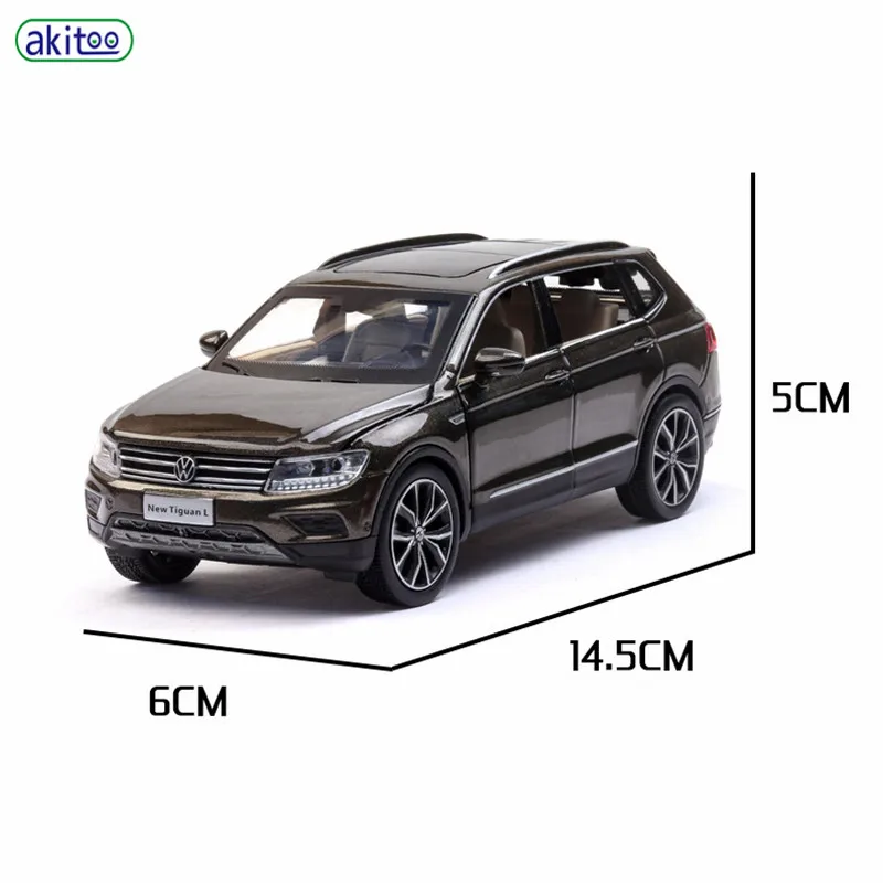 Akitoo Tiguan L модель автомобиля сплав моделирование модели внедорожника внедорожник звук и светильник оттягивать автомобиль 6 открытый подарок для общего пользования#2402