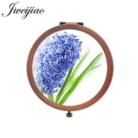 jweijiao new good lavender mirrors beautiful fragrance art picture compact mirror flowers diy vintage make up mirror fs28