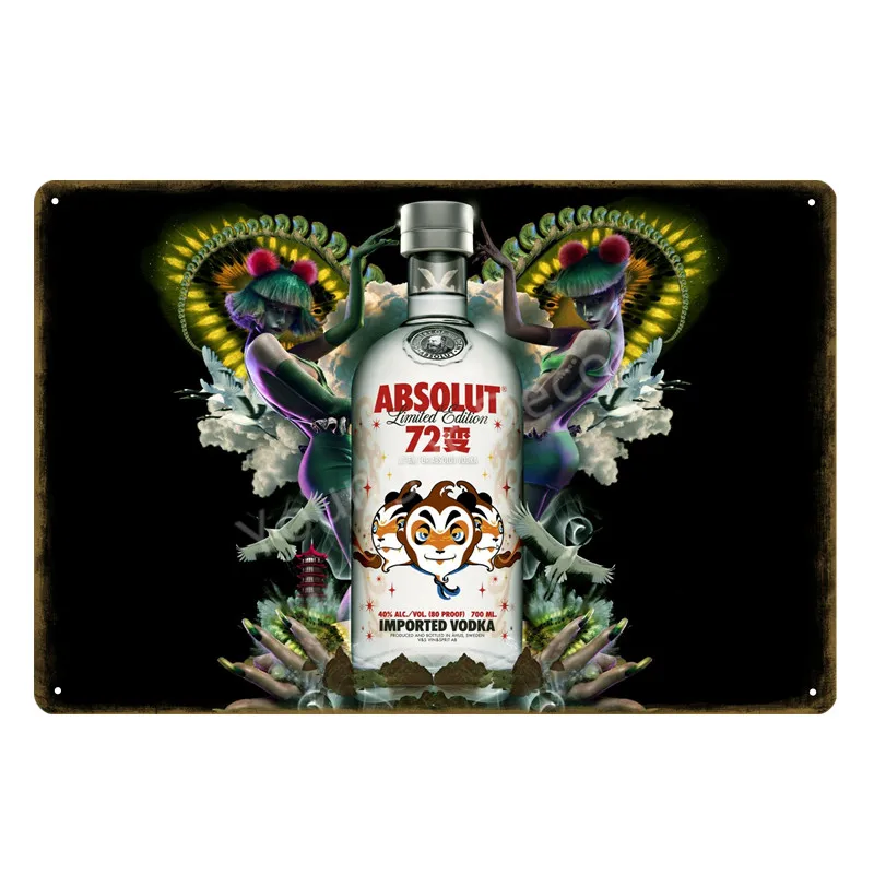 Absolut водка металлическая жестяная вывеска страна ШВЕЦИЯ Пиво Вино стены искусства печати железа плакат Винтаж Бар Паб домашний декор табличка YA205 - Цвет: SKU1320C