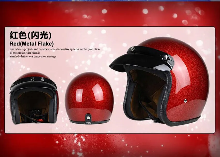 New arrival helmets open face 3/4 helmet personalized mens womens vintage retro motorcycle cascos de motociclistas helmets gold