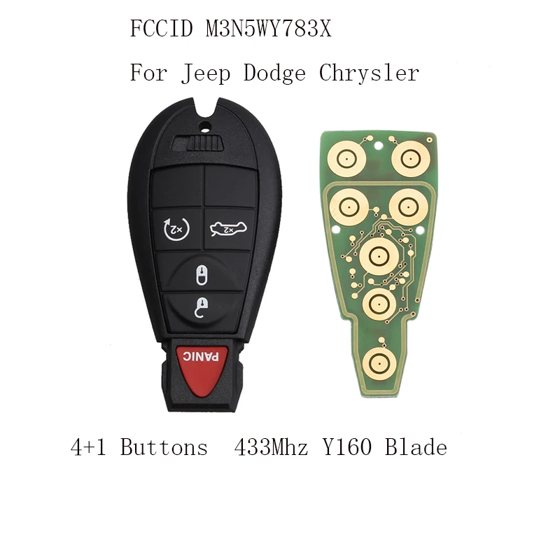433Mhz M3N5WY783X 433 МГц PCF7941 чип Y160 лезвие Замена Брелок без ключа для Dodge 08-14 Grand Caravan 09-13 путешествие для Dodge M3N5WY783X - Цвет: 433Mhz M3N5WY783X