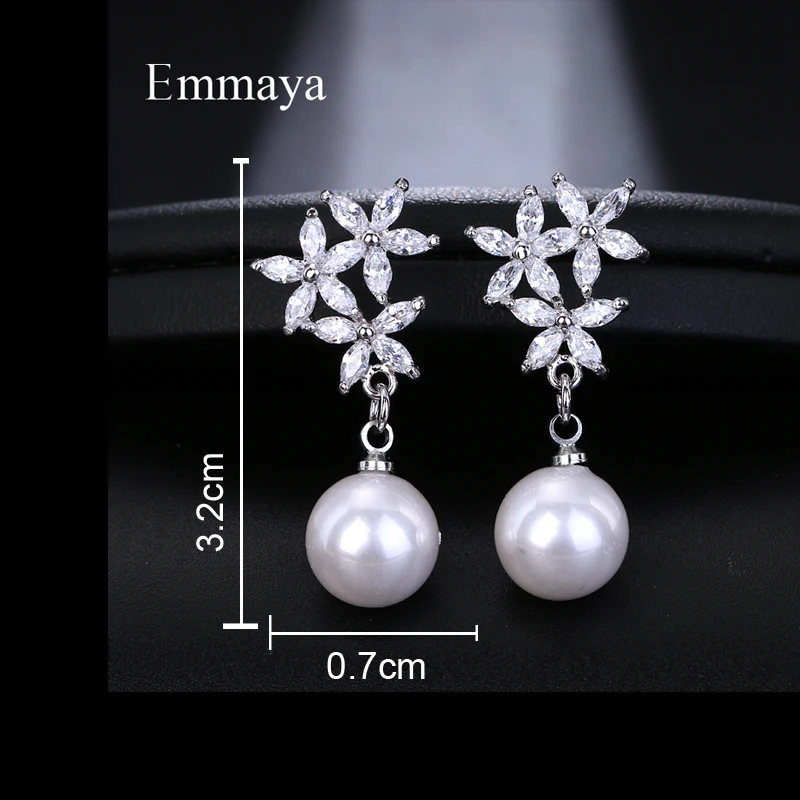 Серьги гвоздики Emmaya с искусственным жемчугом женские Элегантные украшения для