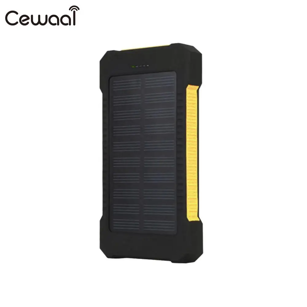 Cewaal LED Портативный двойной USB солнечная панель банк питания чехол Зарядное