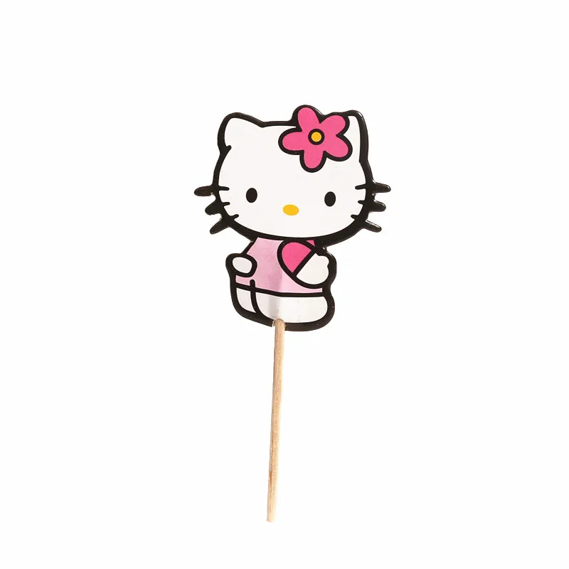 24 шт./компл. мультфильм Hello Kitty кекс Топпер выбрать день рождения украшения малыш