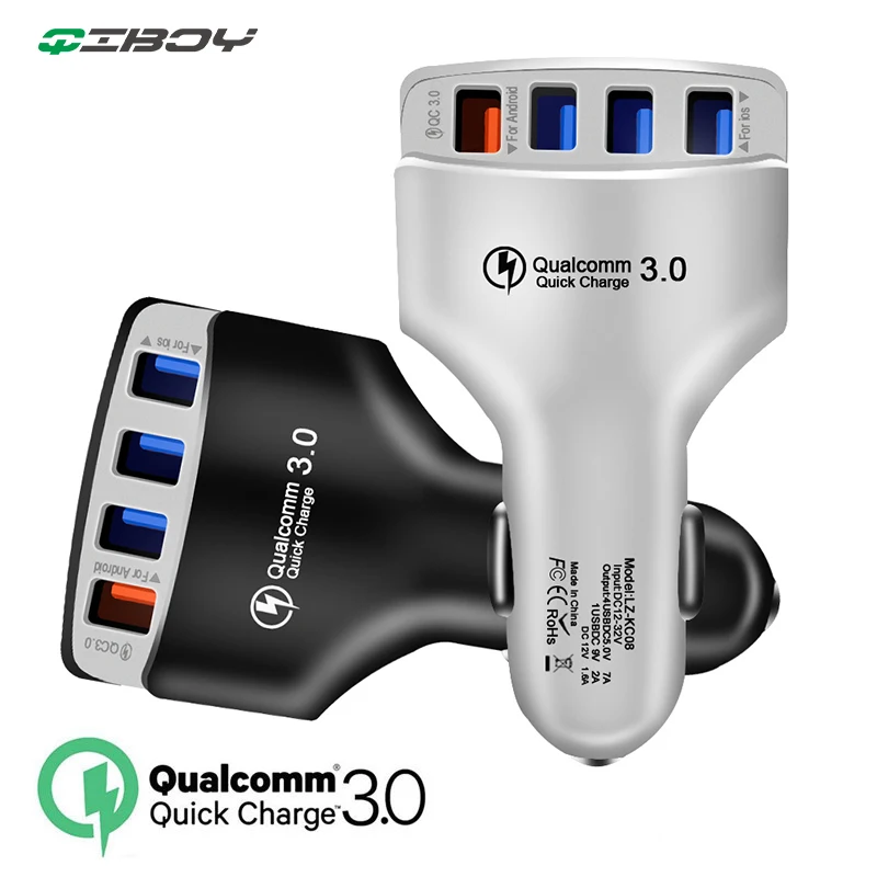 Быстрая зарядка 3,0 USB Автомобильное зарядное устройство для samsung Xiaomi мобильный смартфон QC3.0 Turbo 4 usb порт авто автомобиль Быстрая Зарядка адаптер