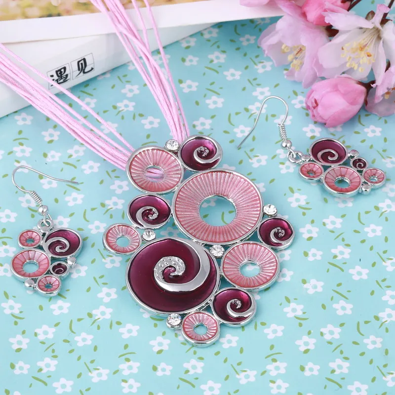 Комплект из колье серёг и с эмалью|jewelry findings|jewelry gift boxes for necklacesjewelry display necklace |