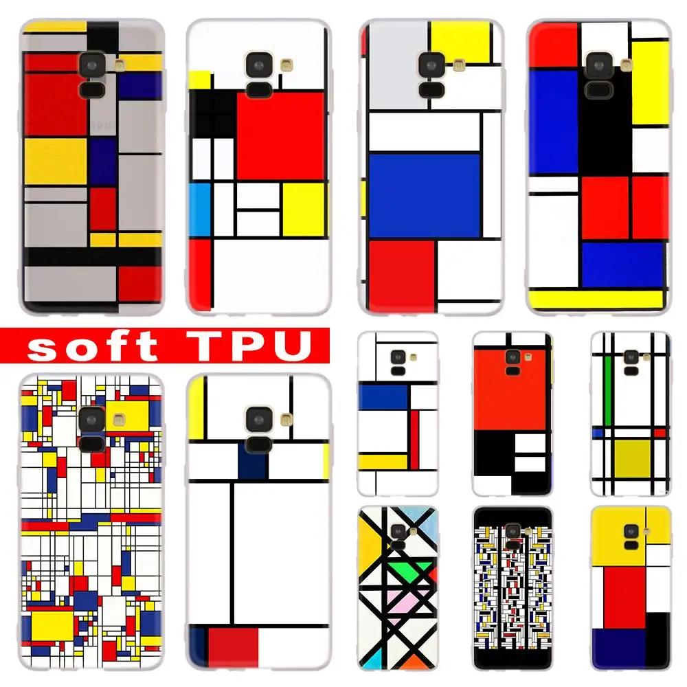 Mondrian художественный чехол для Samsung Галактики A12/A20/A51/A70/A20s/A21s/A32/A50/A50s/A42/A52/A72 5G A8 A7 A6