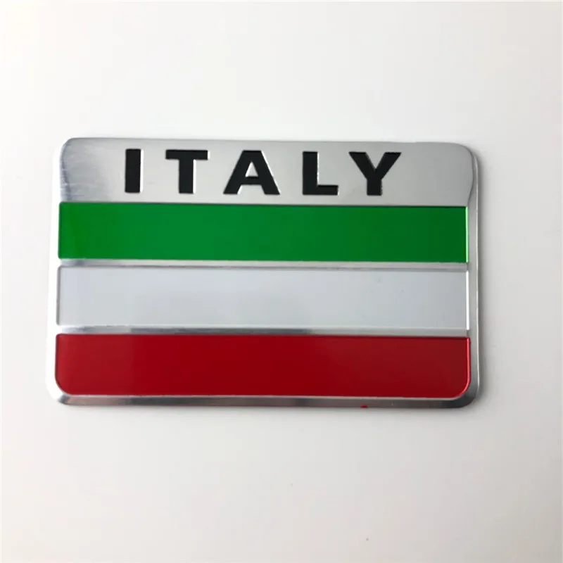 ITALY 80x50mm Алюминиевая эмблема Флаг Автомобиля Наклейка для Fiat 500 600 Tipo Punto stilo Freemont Cross Coroma Panda Idea Palio - Название цвета: ITALY 80x50mm
