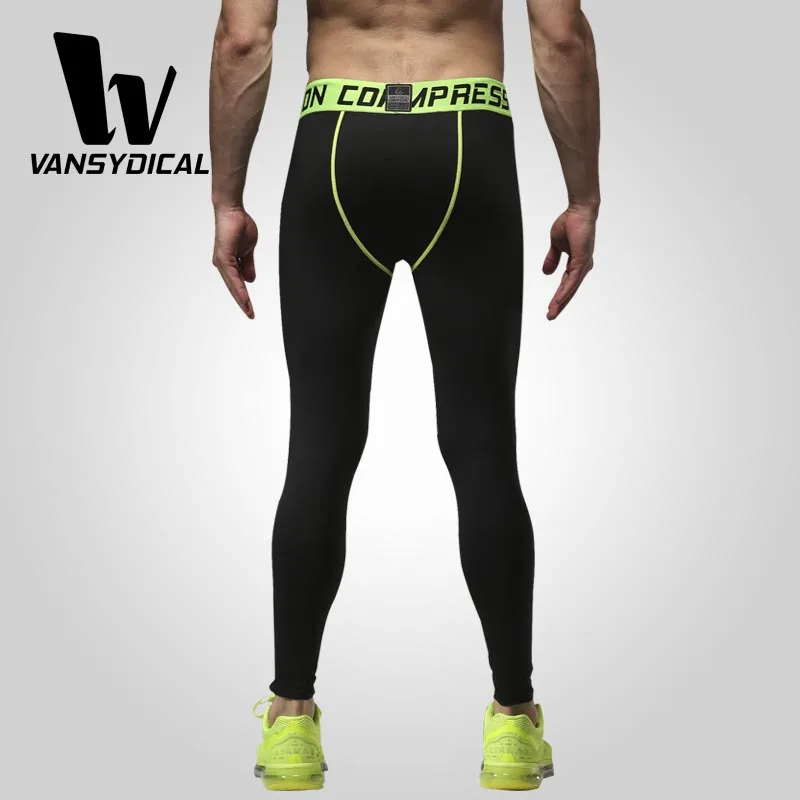 Мужские Компрессионные Леггинсы штаны для бега быстросохнущие дышащие занятий в