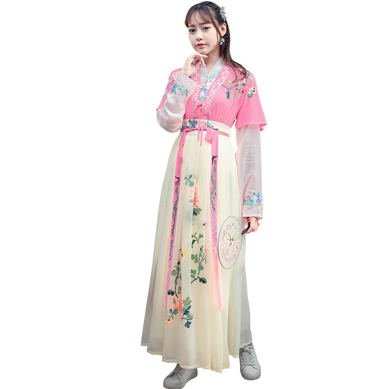 Повседневная одежда в древнем стиле студенческий костюм Hanfu женское
