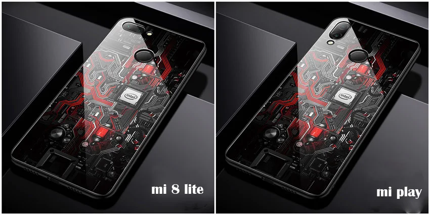 Стеклянный чехол Aixuan для Xiaomi mi 9 mi 8 se mi8 lite, окрашенный чехол из закаленного стекла, силиконовый защитный чехол, чехол для Mi Play