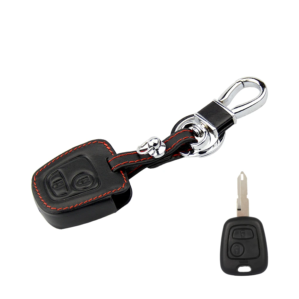 Чехол для автомобильных ключей OkeyTech кожаный чехол с 2 кнопками Citroen c4 c5 Berlingo Picasso