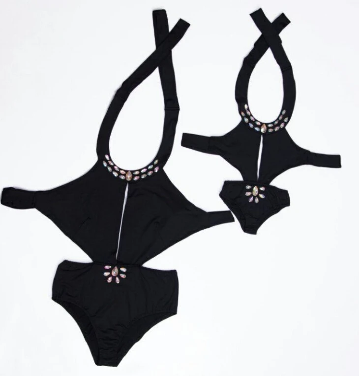 One Piece Mother Daughter Bikini Swimwear Family Matching Hollow Out Bandage Swimsuit Bathing Suit Summer Beachwear | Спорт и