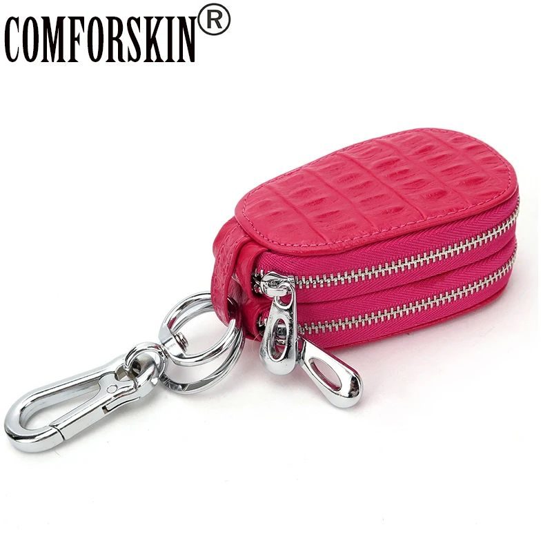 COMFORSKIN чехол для ключей из натуральной кожи в стиле крокодиловой кожи, брендовый унисекс многонациональный брелок для ключей, автомобильный держатель для ключей, Лучшая цена