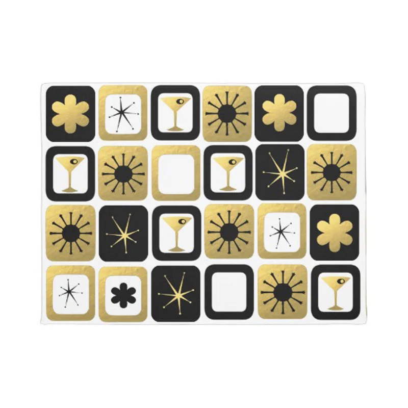 Ретро гламурный Золотой дверной коврик для украшения дома нескользящий двери